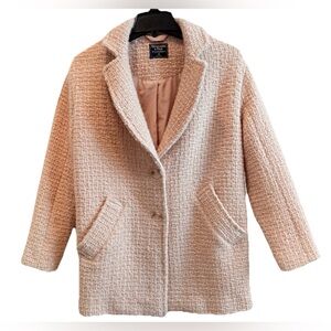 Abercrombie & Fitch Women’s Pale Pink Tweed Coat XS